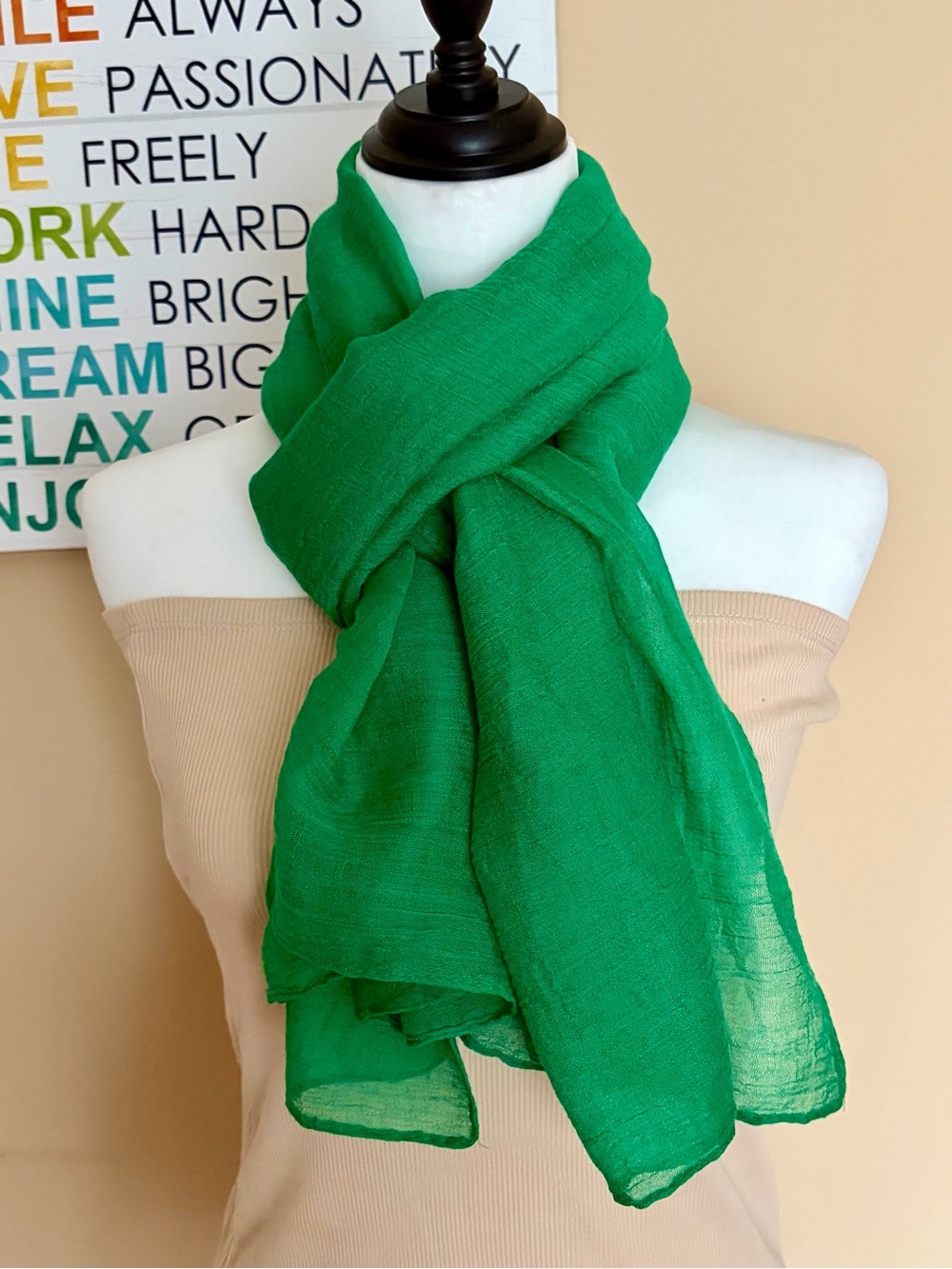 Lightweight Women's Scarf in Vibrant Green